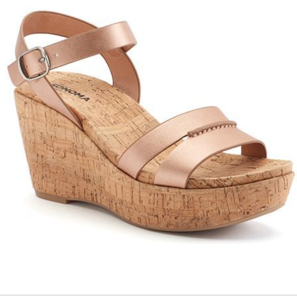 Sonoma Rose Gold Wedges size 9.5